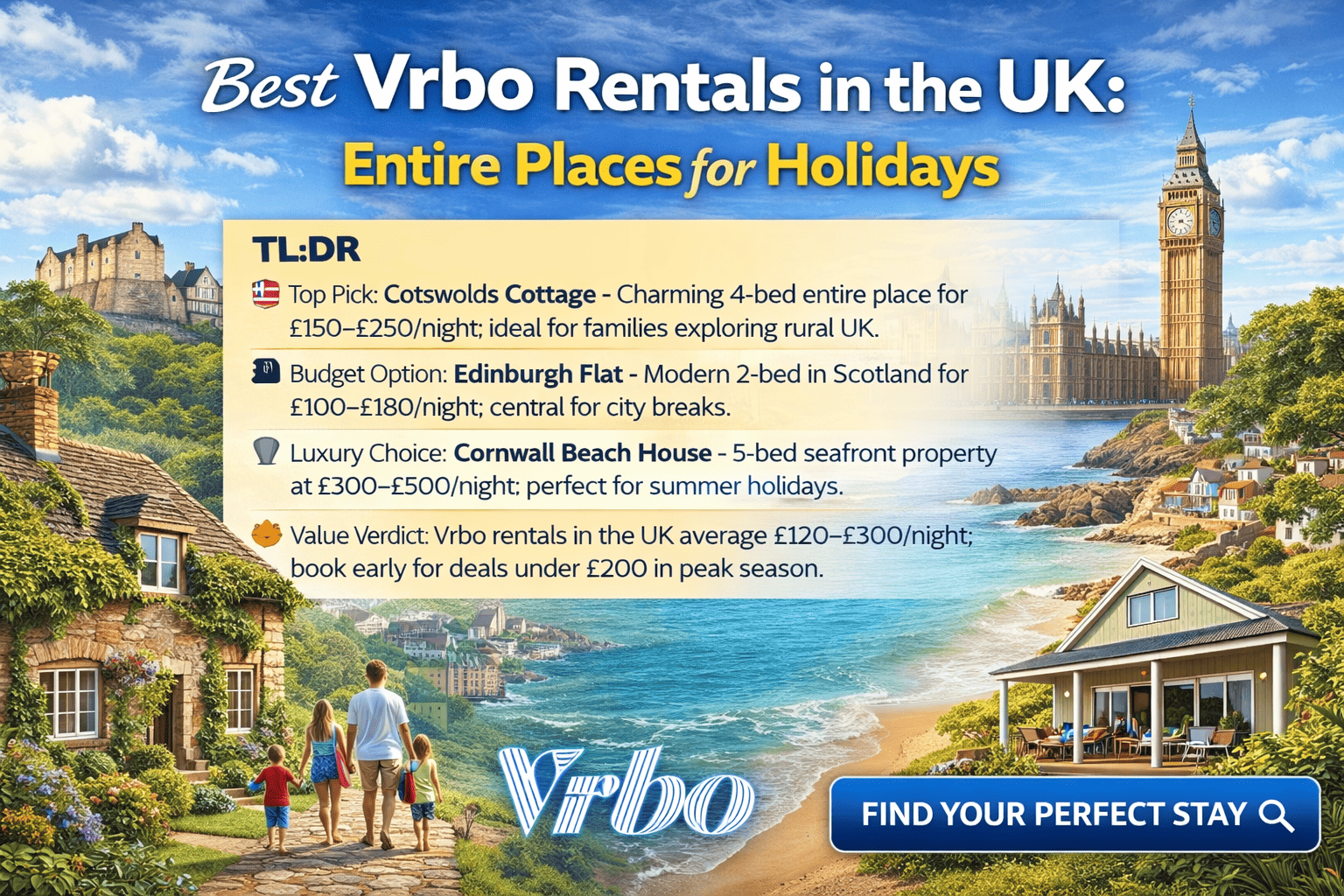 Best Vrbo Rentals in the UK: Entire Places for Holidays